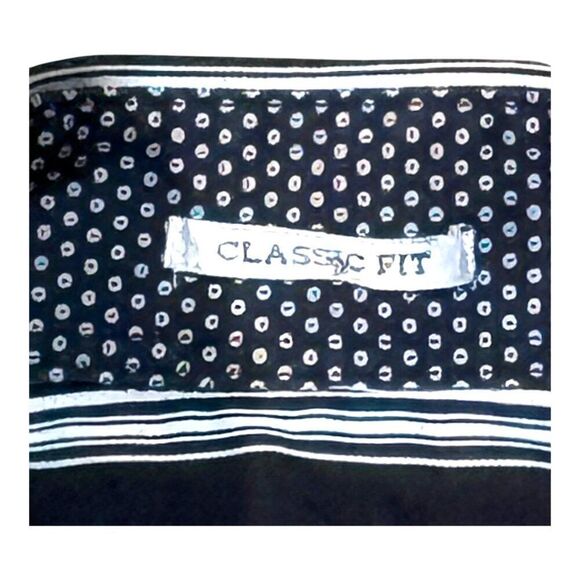 Tailor byrd Mens Classic Fit Striped Long Sleeve Cotton Shirt Size L Flip Cuff - Picture 3 of 7